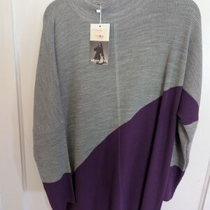 Milani Two-Tone Gray and Purple Sweater